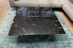 Couchtisch Zefiro Platte Marmor Nero Marquina Poliert Schwarz Gestell Metall Satiniert Schwarz