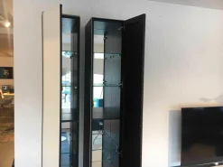 Dolby Surround Lowboard Ameno Glas Matt Weiß mit 2 Hängeelementen