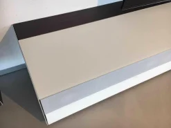 Dolby Surround Lowboard Ameno Glas Matt Weiß mit 2 Hängeelementen