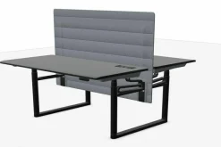 Doppelarbeitsplatz Tyde Cluster Höhenverstellbar Tischplatte MDF Pulverbeschichtet Basic Dark