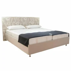 Doppelbett Gala GA28-S-3B Stoff Max 220 Beige Uni Fuss MS 20 Alu Matt Ohne Matratze Und Untermatratze