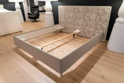 Doppelbett Gala GA28-S-3B Stoff Max 220 Beige Uni Fuss MS 20 Alu Matt Ohne Matratze Und Untermatratze