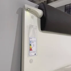 Doppelbett Multi Bed 4271 Lack Weiß Aufsatzpolster Leder 5126 Mocca Braun Mit Konsolen Und Beleuchtung Ohne Matratze Und Lattenrost