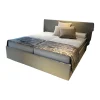 Doppelbett Someo Gestell Stoff Soft Basic RM766 Beige Kopfteil Stoff Pure Origami RM779 Grau