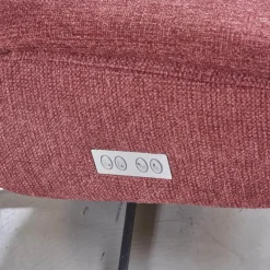 Drehsessel Beppo Stoff Lugo 31 Marsala Rot Armlehne Metall Schwarz Kreuzfuß Metall Schwarz