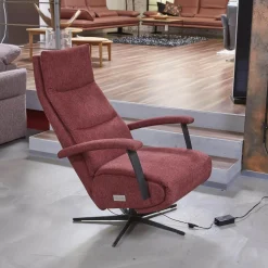 Drehsessel Beppo Stoff Lugo 31 Marsala Rot Armlehne Metall Schwarz Kreuzfuß Metall Schwarz