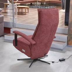 Drehsessel Beppo Stoff Lugo 31 Marsala Rot Armlehne Metall Schwarz Kreuzfuß Metall Schwarz