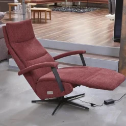 Drehsessel Beppo Stoff Lugo 31 Marsala Rot Armlehne Metall Schwarz Kreuzfuß Metall Schwarz