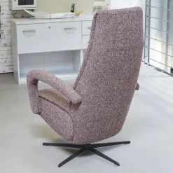 Drehsessel Boss Mit Hocker Stoff Oasis 205 Cabarnet Kreuzdrehfuß Metall Schwarz