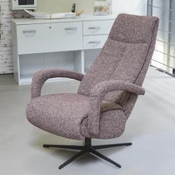 Drehsessel Boss Mit Hocker Stoff Oasis 205 Cabarnet Kreuzdrehfuß Metall Schwarz