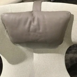 Drehsessel Caruzzo Leder Ceras Brindle Außen Stoff Prairie Weiß mit Hocker