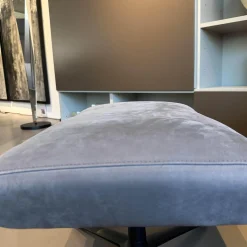 Drehsessel Cordia Hoch Leder 681 Graphit Grau Gestell Feinstruktur Schwarz Lackiert Mit Hocker