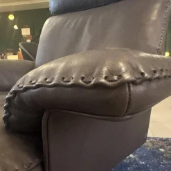 Drehsessel DS 31 311 Leder Naturale Espresso Braun 5 Sternfuß Stahl Verchromt