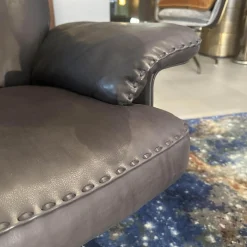Drehsessel DS 31 311 Leder Naturale Espresso Braun 5 Sternfuß Stahl Verchromt