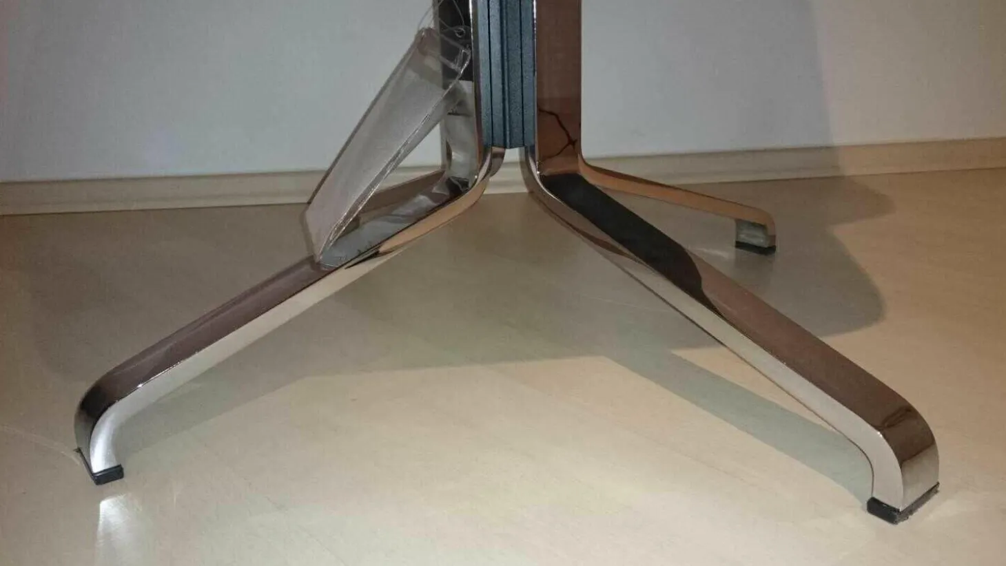 Drehsessel Falcon Leder 1 Kastanie Braun Gestell Verchromt