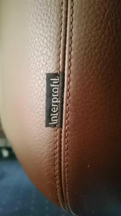 Drehsessel Falcon Leder 1 Kastanie Braun Gestell Verchromt