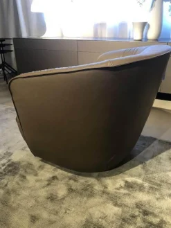 Drehsessel Ishino Bezug Leder Elen 1381 Khaki