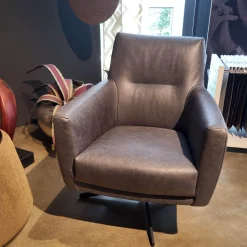 Drehsessel Klier Concept No 03 Niedrig Leder Grey PG L30 Grau Kreuzfuß Metall Schwarz