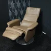 Drehsessel Madrid Leder Avantgard Trüffel mit Relaxfunktion und Hochklappbarem Rücken