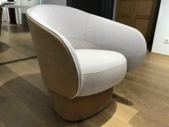 Drehsessel Roc Stoff Beige Leder 490 Camel