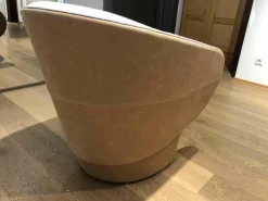 Drehsessel Roc Stoff Beige Leder 490 Camel