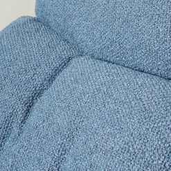 Drehsessel Shrimp Stoff 8214 Blau Petrol Gestell Und Schale Graublau Mit Hocker