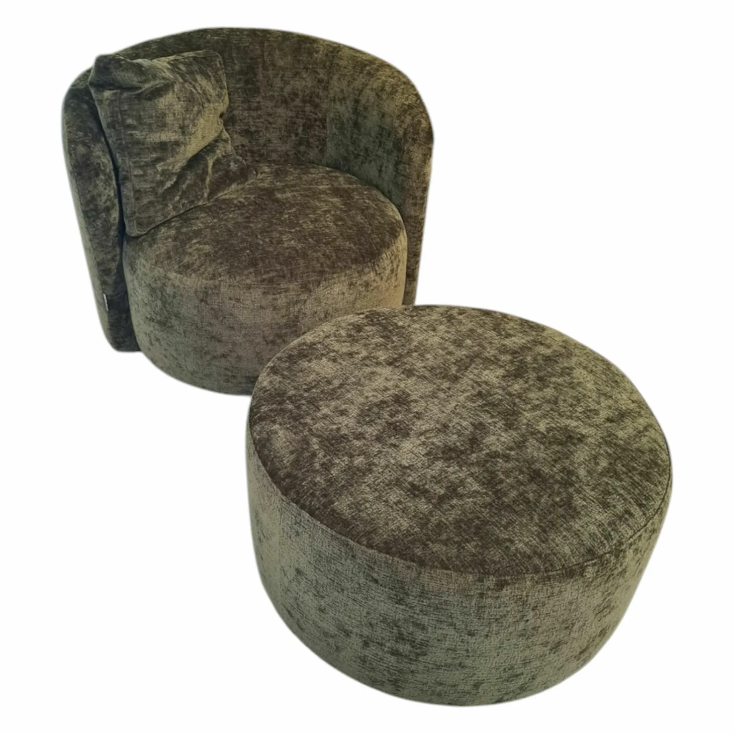 Drehsessel Valdis Stoff Alis Moos 1045 Grün Gestell Kunststoff Schwarz Inklusive Hocker