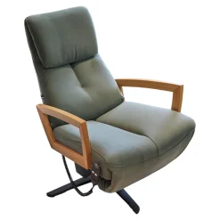 Drehsessel WK 616 Carlos S Leder G Davinci Jungle Grün Armteile Holz Eiche Geölt 4 Sternfuß Metall Schwarz