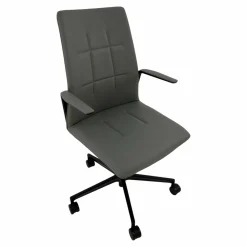 Drehstuhl Leadchair Evo Leder Congress 1440 Marram_x000b_Grau Gestell Schwarz Matt Pulverbeschichtet