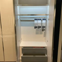 Drehtürenschrank 45201 Front Sandglas mit Siebdrucke Korpus Sandfarben 6 Türen und 2 Schubladen