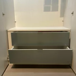 Drehtürenschrank 45201 Front Sandglas mit Siebdrucke Korpus Sandfarben 6 Türen und 2 Schubladen