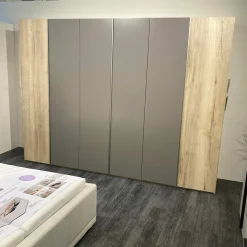 Drehtürenschrank Airline 100 Eiche Silea Front Lack Terrabraun Matt