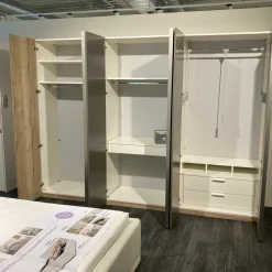 Drehtürenschrank Airline 100 Eiche Silea Front Lack Terrabraun Matt