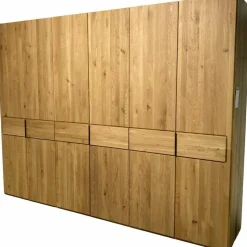 Drehtürenschrank Anconia Eiche Natur Griffe Anthrazit 6-Türig