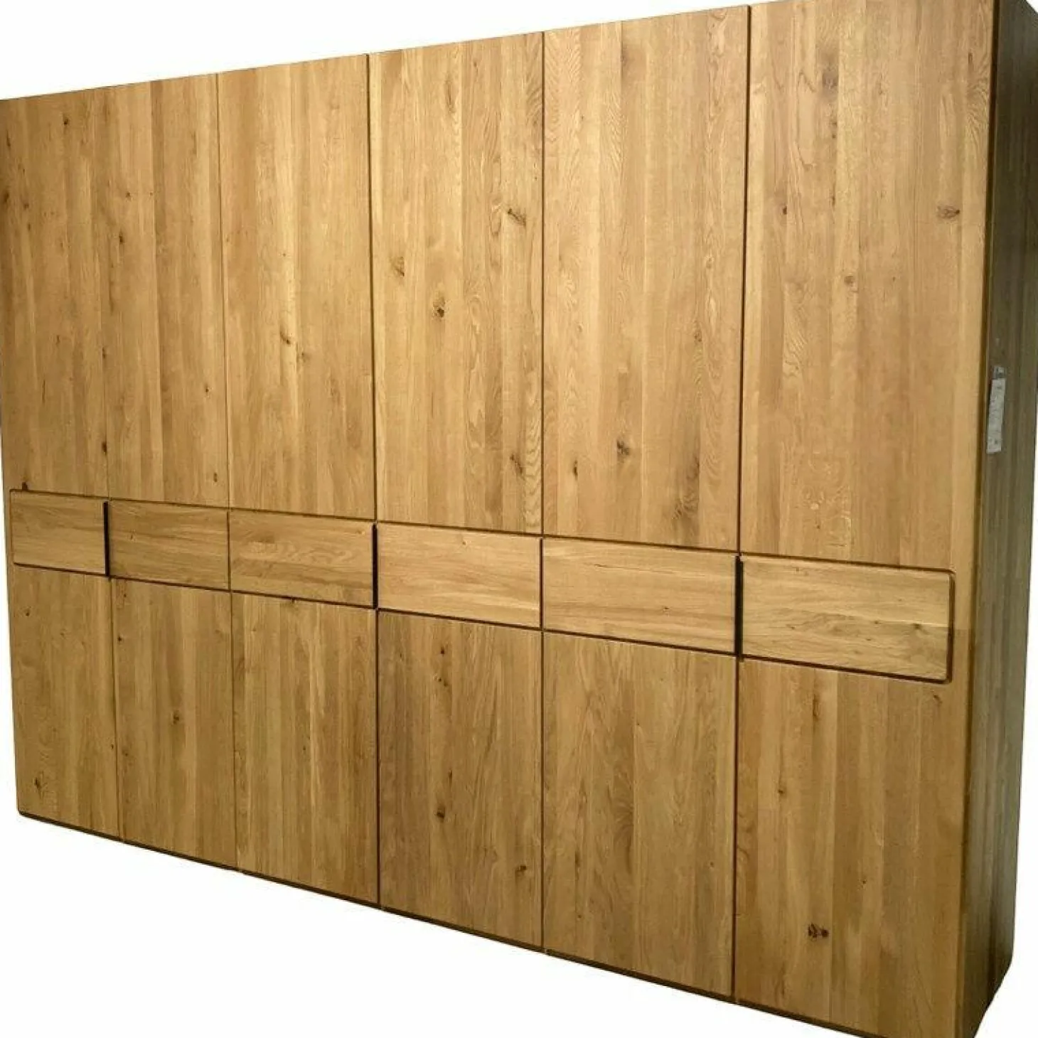 Drehtürenschrank Anconia Eiche Natur Griffe Anthrazit 6-Türig