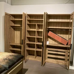 Drehtürenschrank Anconia Eiche Natur Griffe Anthrazit 6-Türig