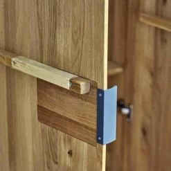 Drehtürenschrank Endlosschrank Wildeiche Massiv Parkettverleimt mit Beleuchtung