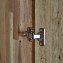 Drehtürenschrank Endlosschrank Wildeiche Massiv Parkettverleimt mit Beleuchtung