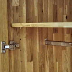 Drehtürenschrank Endlosschrank Wildeiche Massiv Parkettverleimt mit Beleuchtung