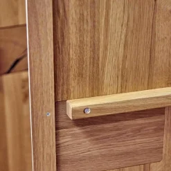 Drehtürenschrank Endlosschrank Wildeiche Massiv Parkettverleimt mit Beleuchtung