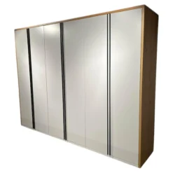 Drehtürenschrank Sonate R5 Lack Brillantgrau mit Beleuchtung