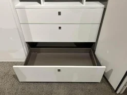 Drehtürenschrank Sonate R5 Lack Brillantgrau mit Beleuchtung