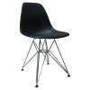Eames Platic Sidechair DSR Drahtgestell Mit Verstrebungen Verchromt Sitzschalenfarbe Schwarz