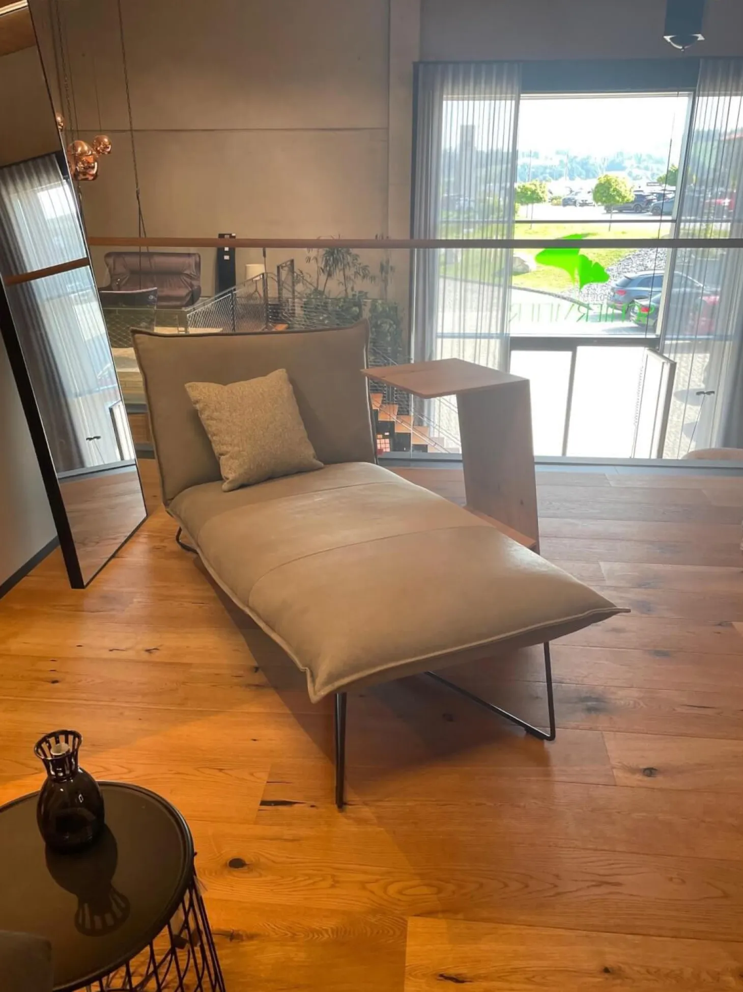 Earl Lounge Liege Leder Aurula Nordic Blue Blau