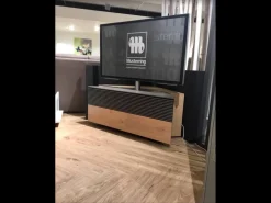 Eck Lowboard Media Corner 709 BB CCC 000 Balkeneiche Furniert Bianco Lack Cubanit Grau