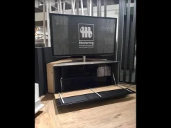 Eck Lowboard Media Corner 709 BB CCC 000 Balkeneiche Furniert Bianco Lack Cubanit Grau