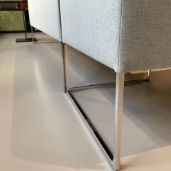 Eckbank Mell Stoff Hellblau Metallgestell Verchromt, Stoff 9705 - hellblau