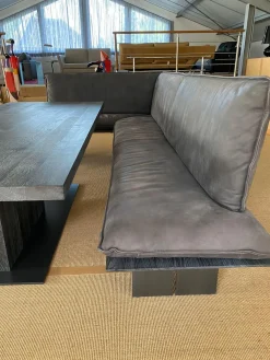 Eckbank Sequoia Leder Comoscio 10 Grau