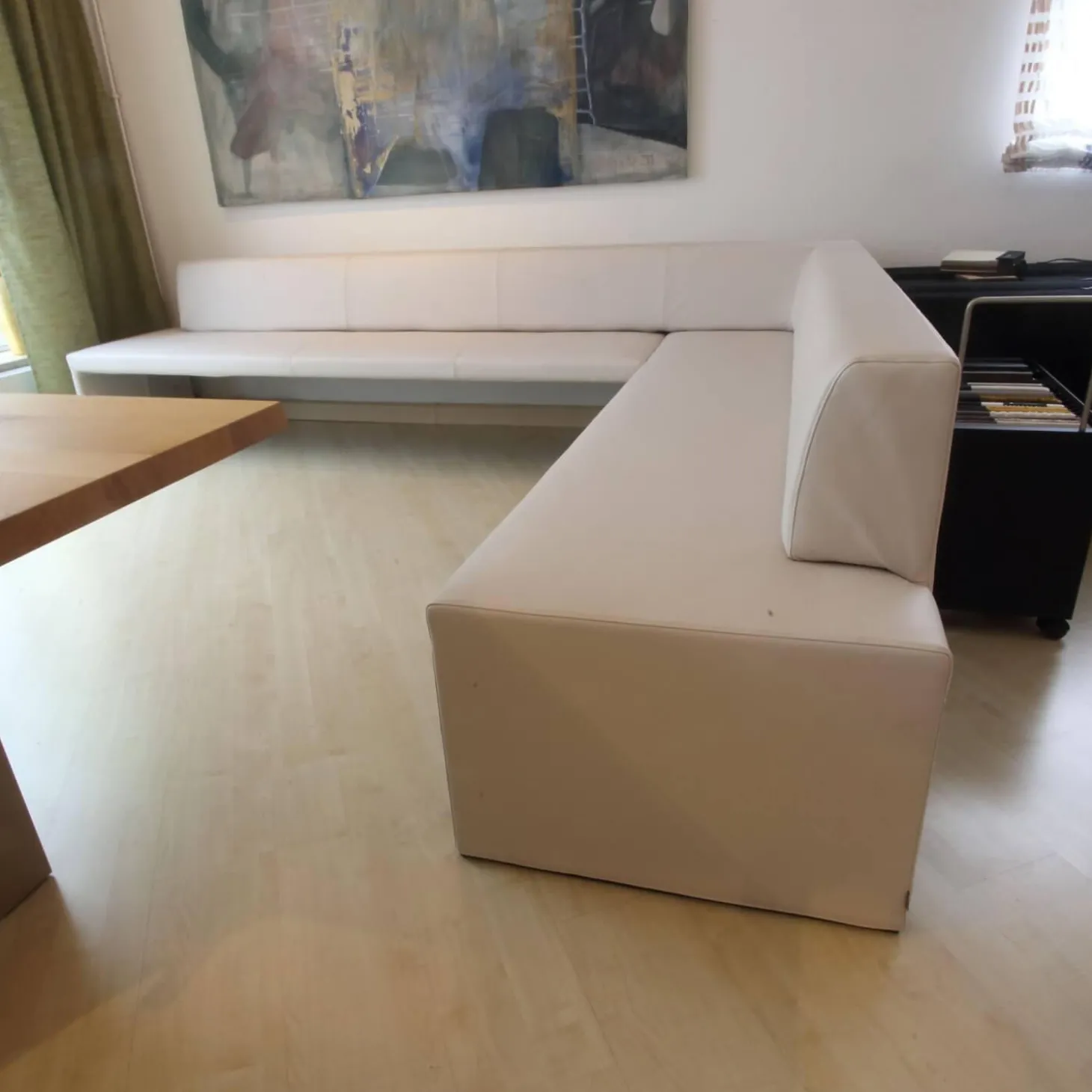 Eckbank Together 290 Bezug Leder Cashmere 1344 Light Grey Hellgrau Mit Kunststoffgleitern