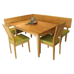 Eckbankgruppe Tisch Risseiche Samtöl 1 Eckbank 2 Stühle